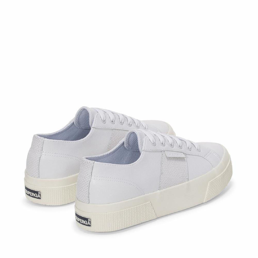 Superga 2740 PLATFORM SNAKEWHITE-SILVER-FAVORIO Saldi Di Fabbrica