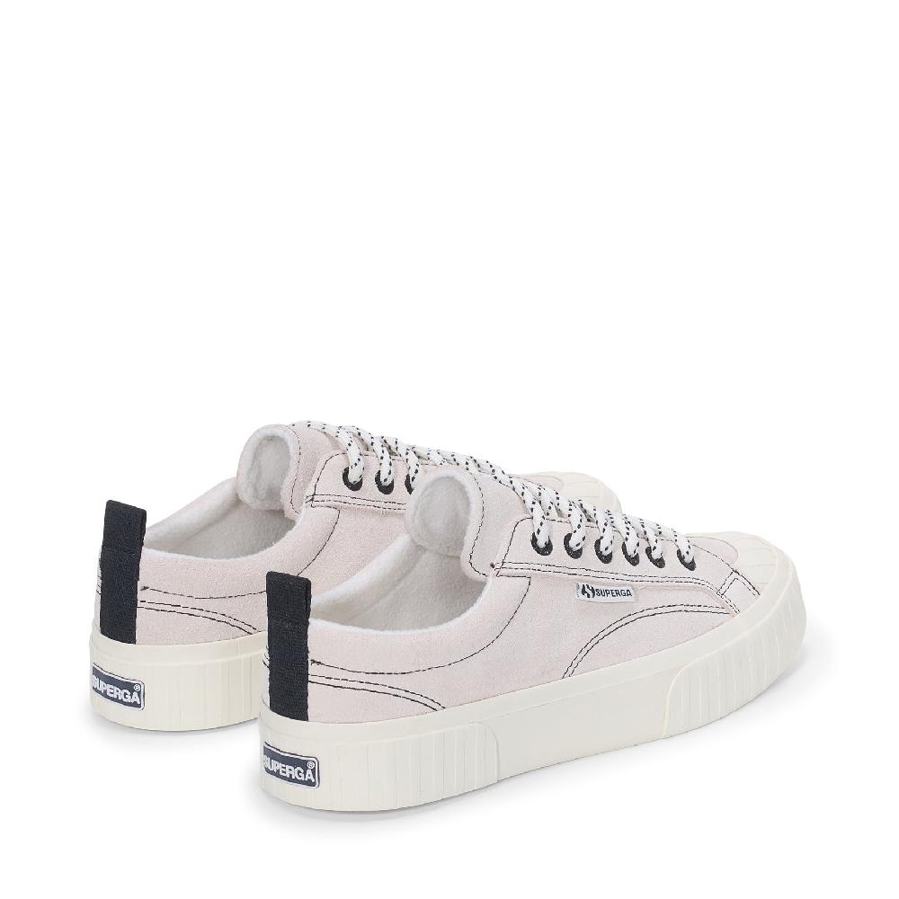 Superga 2630 STRIPE SUEDE CONTRAST STITCHINGWHITE AVORIO-BLACK-FAVORIO In Linea