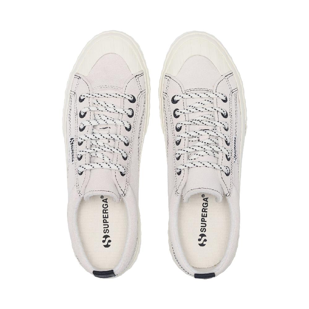 Superga 2630 STRIPE SUEDE CONTRAST STITCHINGWHITE AVORIO-BLACK-FAVORIO In Linea