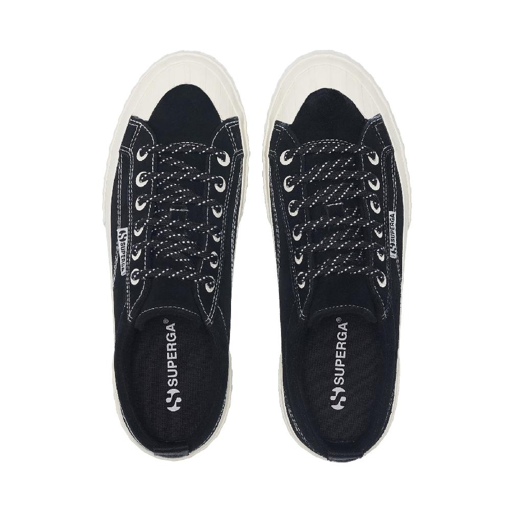 Superga 2630 STRIPE SUEDE CONTRAST STITCHINGBLACK-WHITE AVORIO-FAVORIO Nuovo