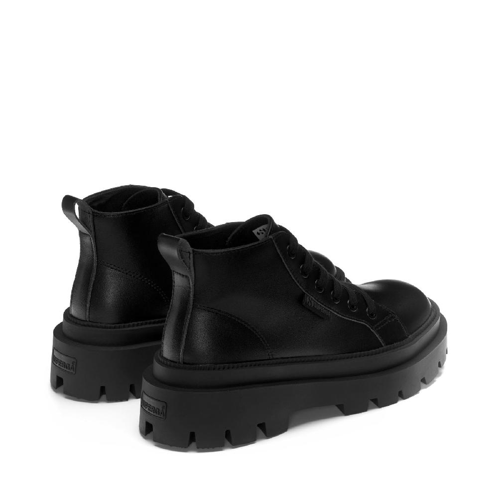 Superga 3052 ALPINA APEX MID VEGAN MATERIALTOTAL BLACK Spedizione Gratuita