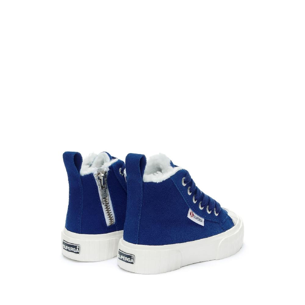 Superga 2696 KIDS STRIPE SUEDEBLUE ROYAL-FAVORIO In Vendita