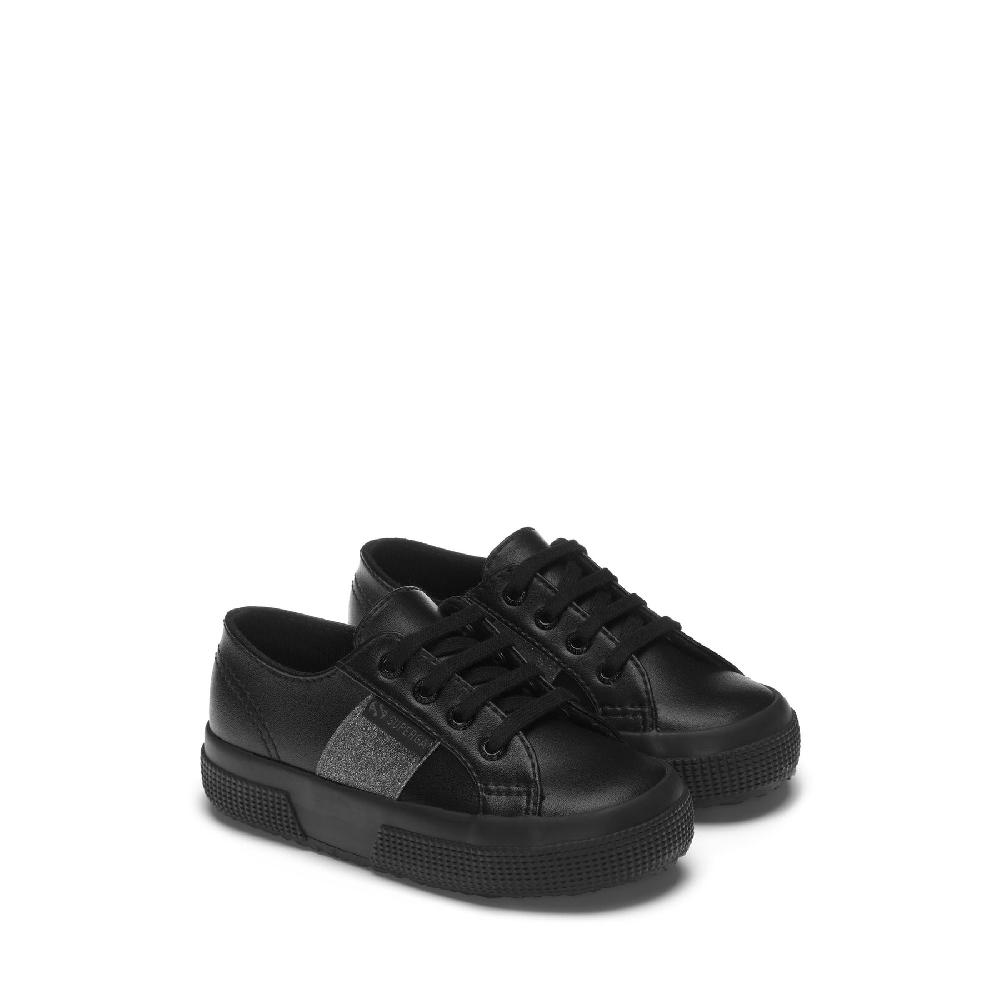 Superga 2750 KIDS SYNTHETIC MATERIAL GLITTERTOTAL BLACK Saldi Di Fabbrica