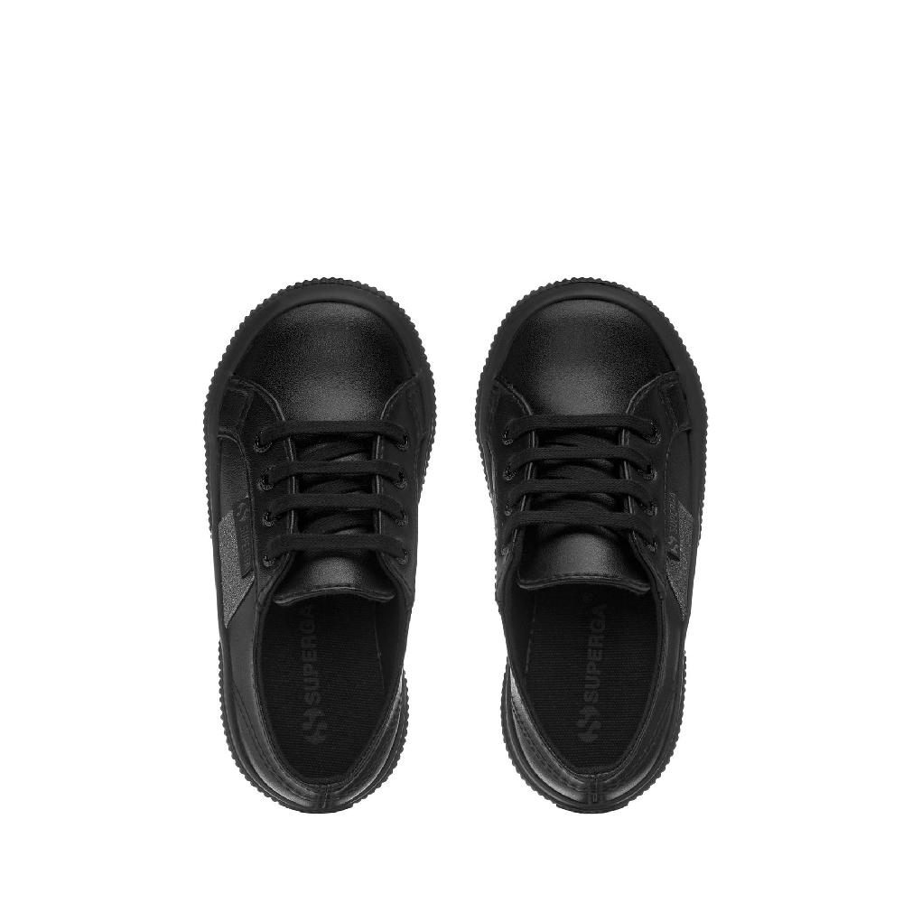 Superga 2750 KIDS SYNTHETIC MATERIAL GLITTERTOTAL BLACK Saldi Di Fabbrica