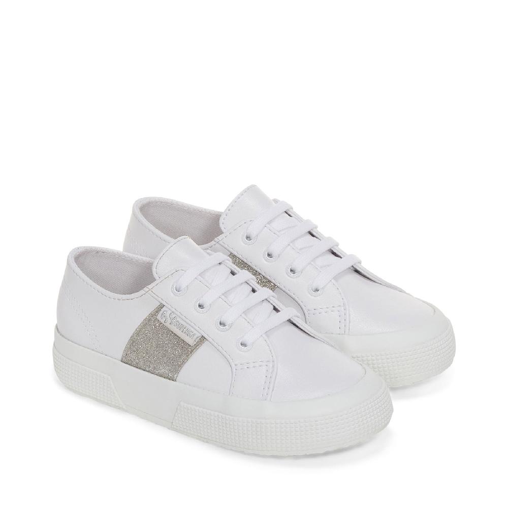 Superga 2750 KIDS SYNTHETIC MATERIAL GLITTERWHITE-SILVER I Più Venduti
