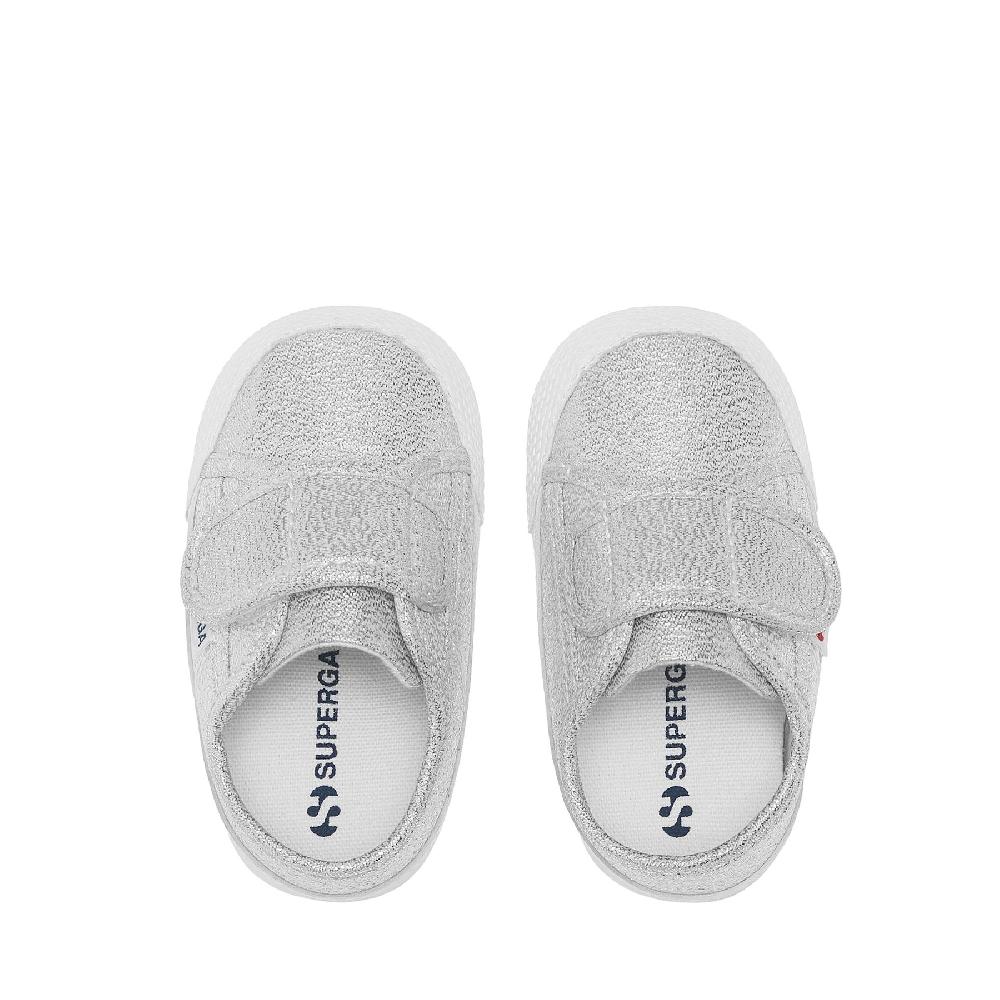 Superga 4006 BABY STRAP LAMEGREY SILVER Consegna Veloce