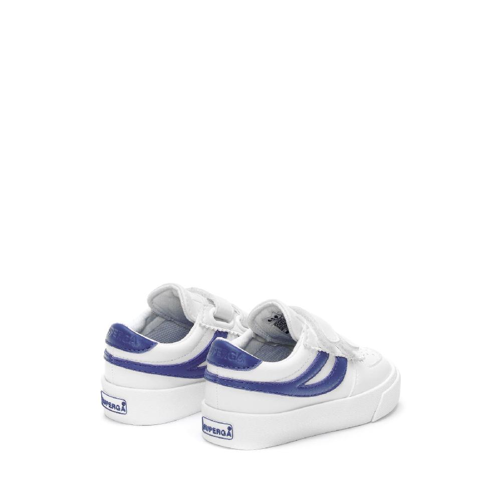 Superga 2846 KIDS SEATTLE STRAPS VEGAN MATERIALWHITE-BLUE ROYAL Promozione Limitata