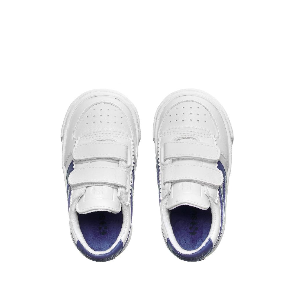 Superga 2846 KIDS SEATTLE STRAPS VEGAN MATERIALWHITE-BLUE ROYAL Promozione Limitata