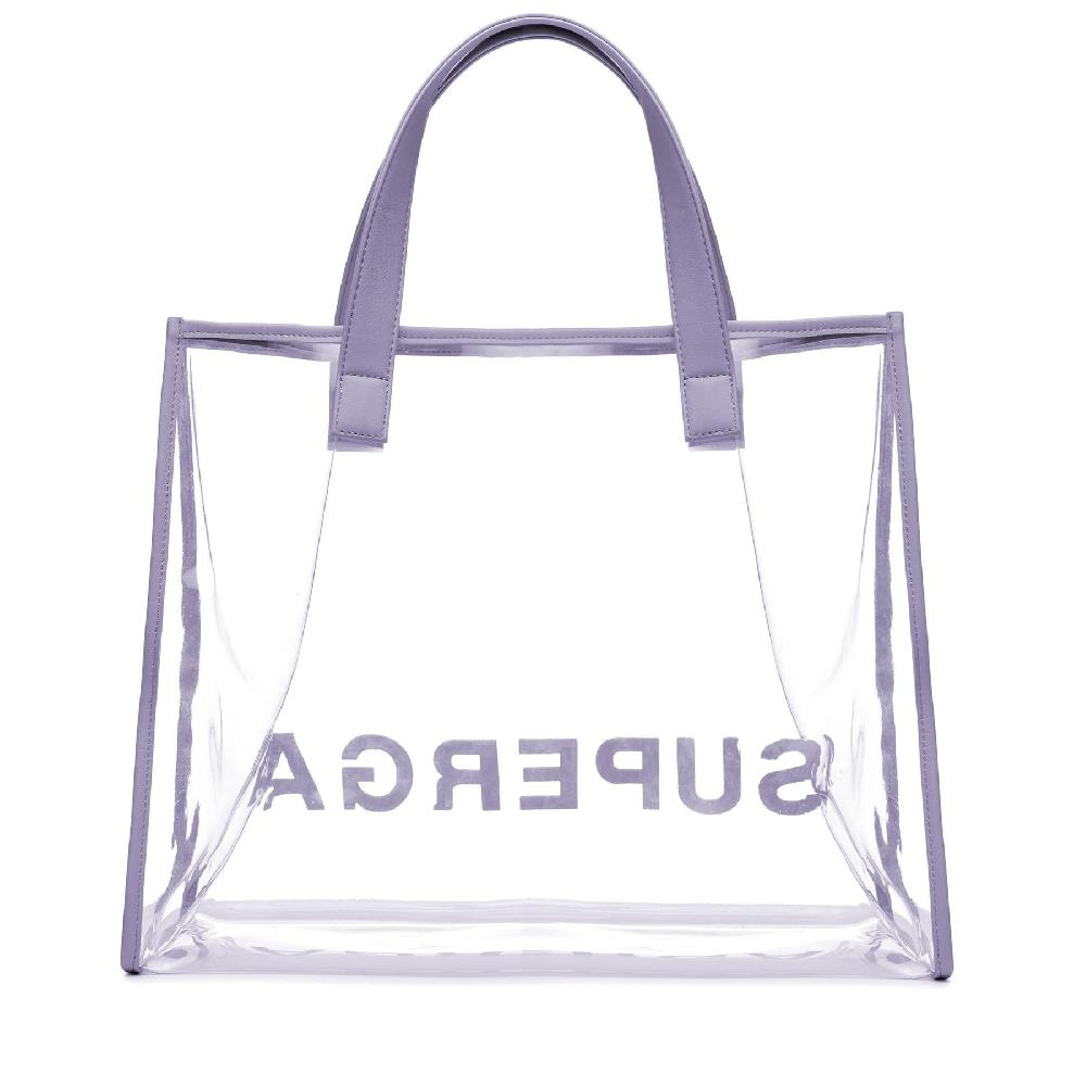 Superga TRANSPARENT SHOPPING BAGGREY LILLA Economico