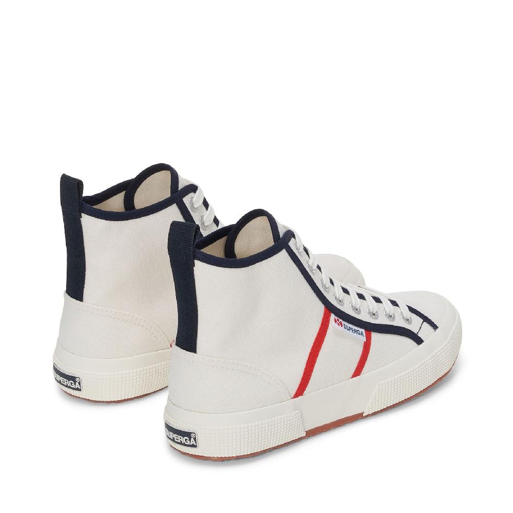 Superga 2750 MID COLORBLOCKINGWHITE AVORIO-BLUE NAVY-RED Online