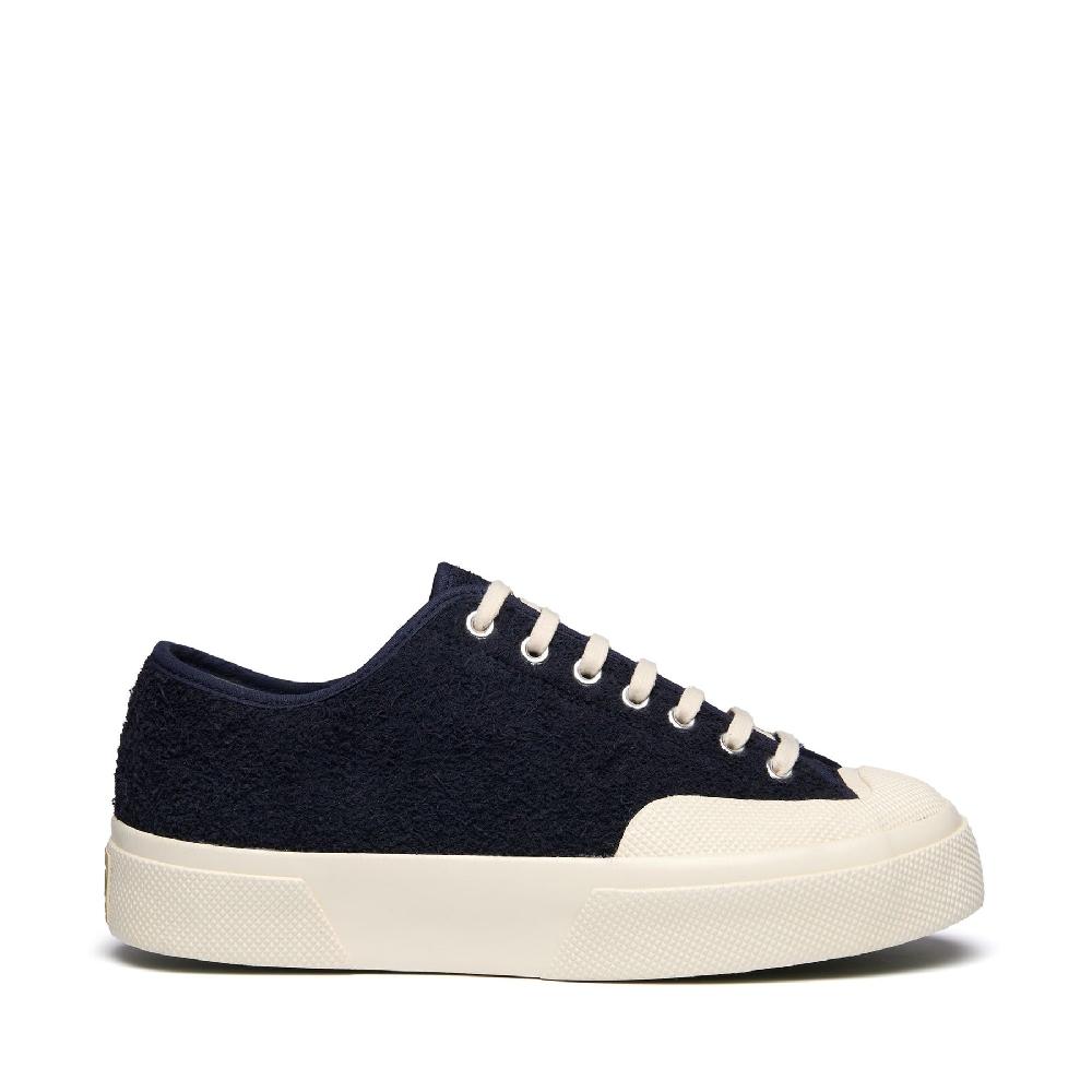 Superga 2432 WORKS HAIRY SUEDENAVY-OFF WHITE Offerta Pasqua