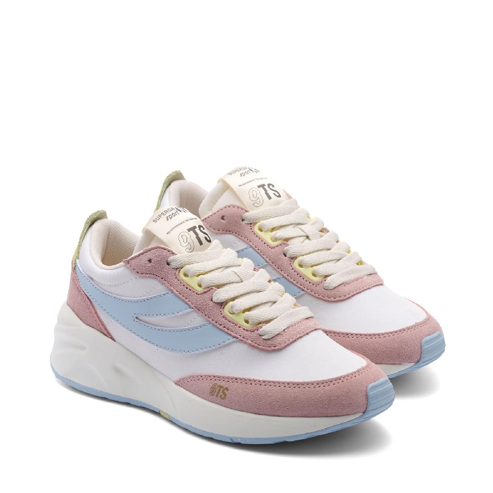 Superga 4089 TRAINING 9TS SLIMPINK ISH-GREY LILLA-SUNNY LIME-WHITE AVORIO Offerta San Valentino
