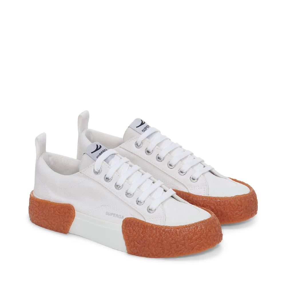 Superga 2660 STRIPE BIG BUMPERSWHITE-GUM Vendita calda