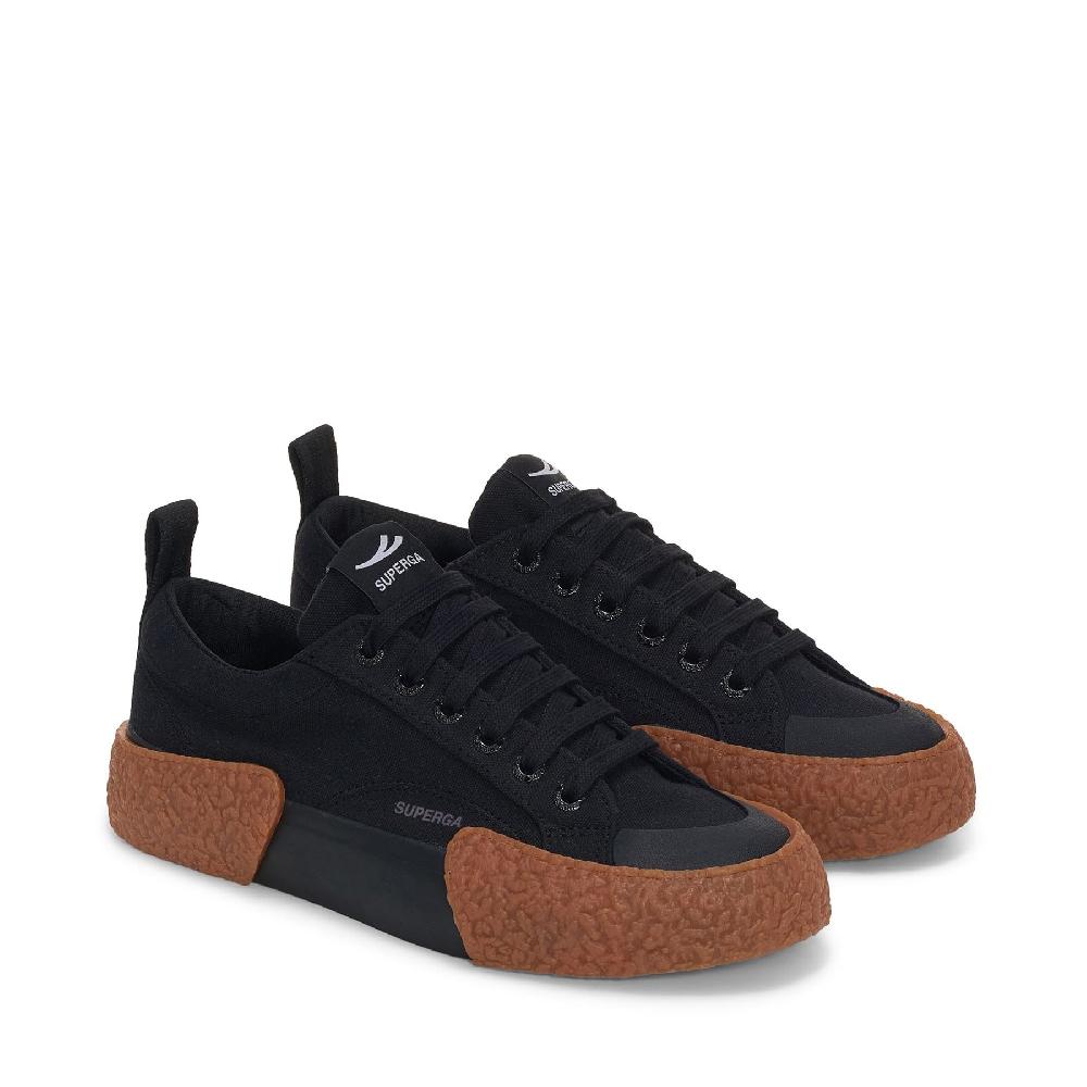 Superga 2660 STRIPE BIG BUMPERSBLACK-GUM Offerta migliore