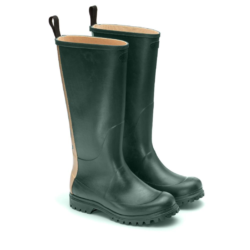 Superga 799 RUBBER BOOTS LETTERINGGREEN DK FOREST-OFF WHITE Bestseller