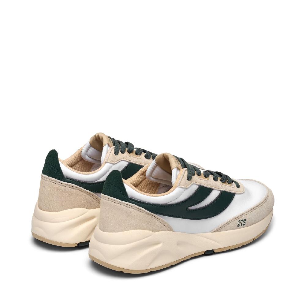 Superga 4089 TRAINING 9TS SLIMWHITE-BEIGE NATURAL-GREEN DK FOREST-BEIGE LT Duty-free