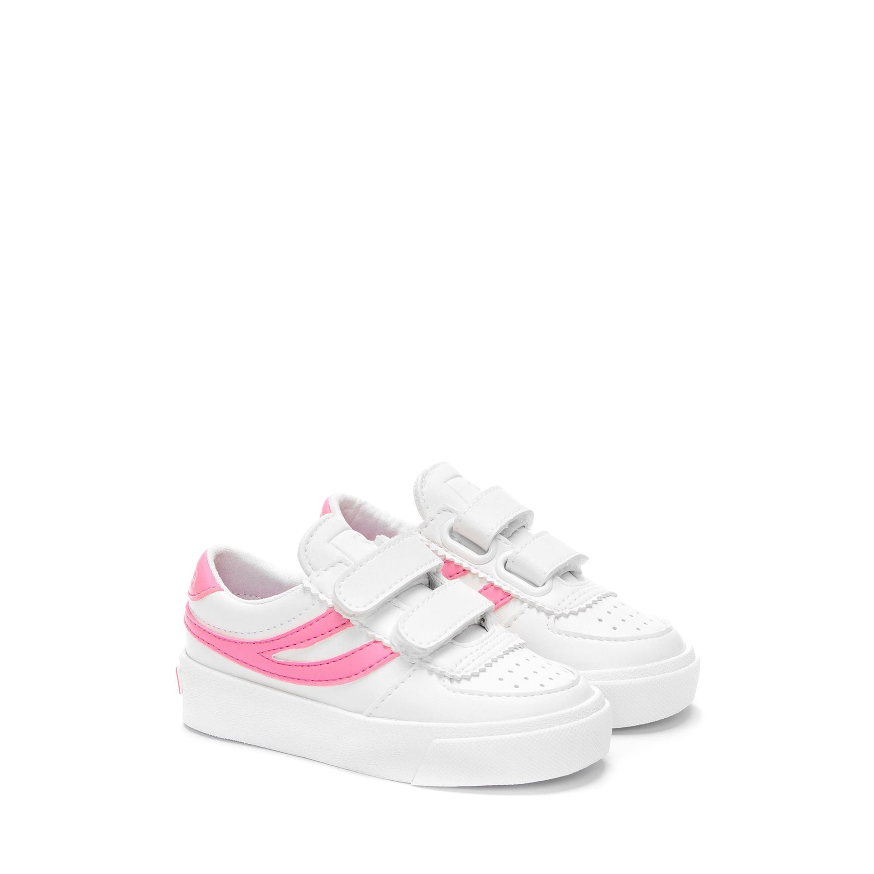 Superga 2846 KIDS SEATTLE STRAPS VEGAN MATERIALWHITE-NEON PINK Offerta speciale della fabbrica