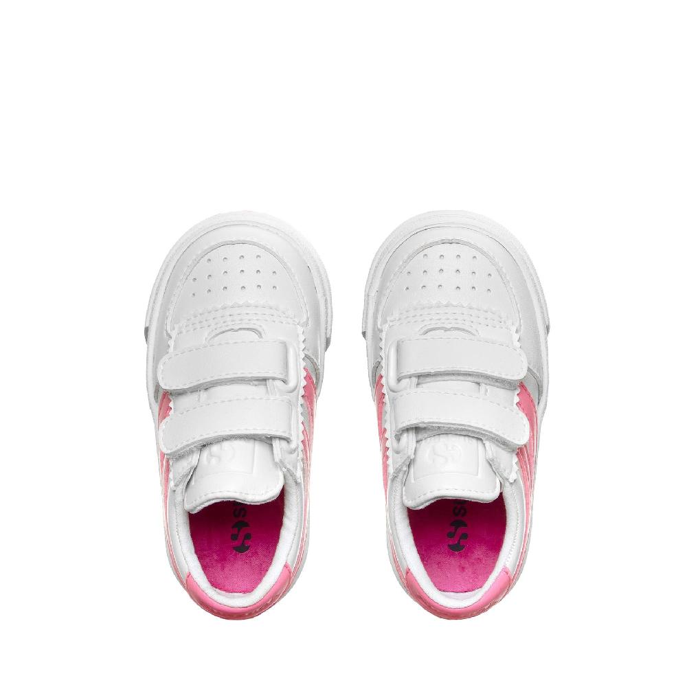Superga 2846 KIDS SEATTLE STRAPS VEGAN MATERIALWHITE-NEON PINK Offerta speciale della fabbrica