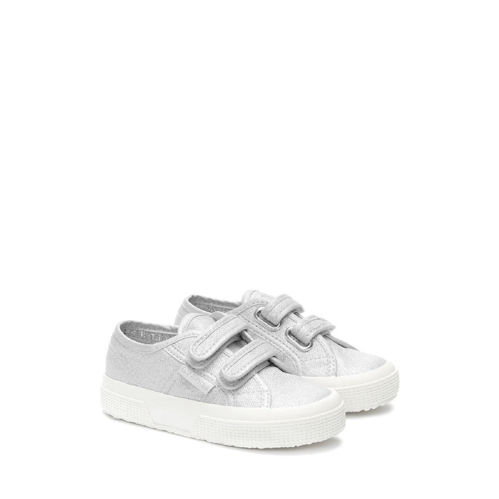 Superga 2750 KIDS STRAPS PEARL MATTE CANVASGREY SILVER-FAVORIO Sostegno trimestrale