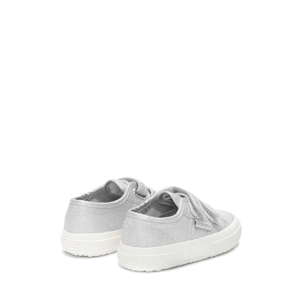 Superga 2750 KIDS STRAPS PEARL MATTE CANVASGREY SILVER-FAVORIO Sostegno trimestrale