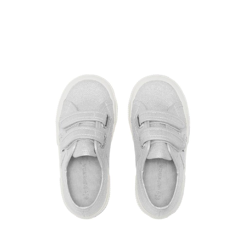 Superga 2750 KIDS STRAPS PEARL MATTE CANVASGREY SILVER-FAVORIO Sostegno trimestrale