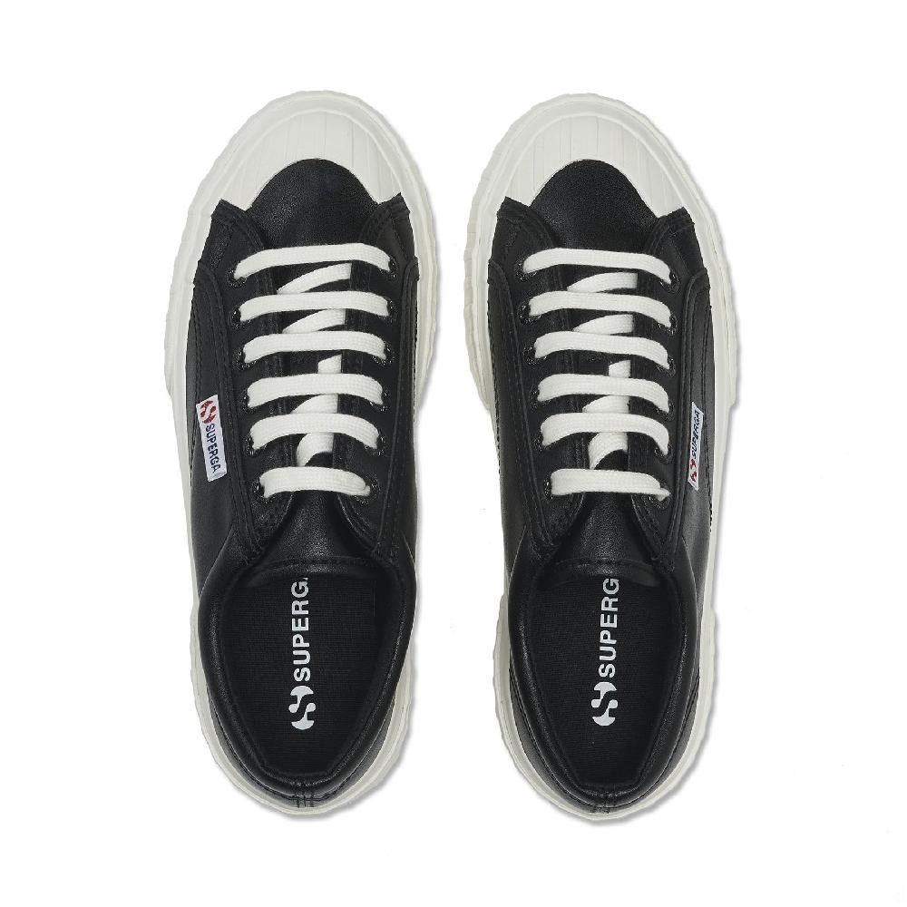 Superga 2631 STRIPE PLATFORM VEGAN MATERIALBLACK-WHITE AVORIO Nuovo