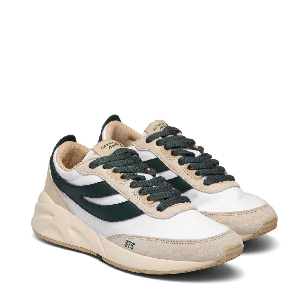 Superga 4089 TRAINING 9TS SLIMWHITE-BEIGE NATURAL-GREEN DK FOREST-BEIGE LT Offerte