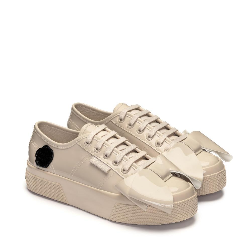 Superga 2740 PLATFORM VEGAN PATENT MATERIALBEIGE Moda