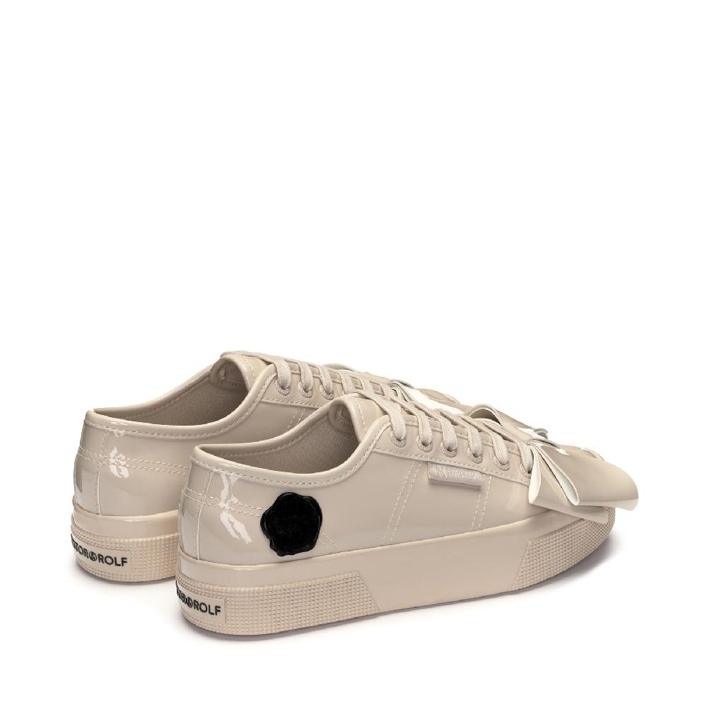 Superga 2740 PLATFORM VEGAN PATENT MATERIALBEIGE Moda