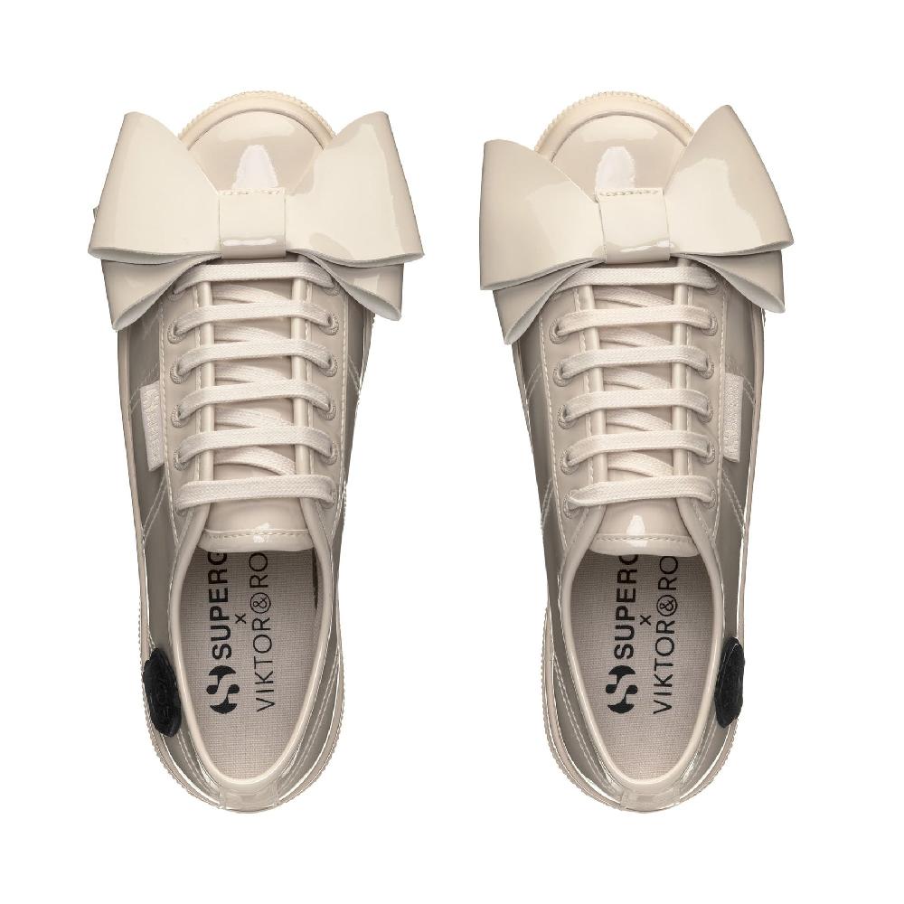 Superga 2740 PLATFORM VEGAN PATENT MATERIALBEIGE Moda