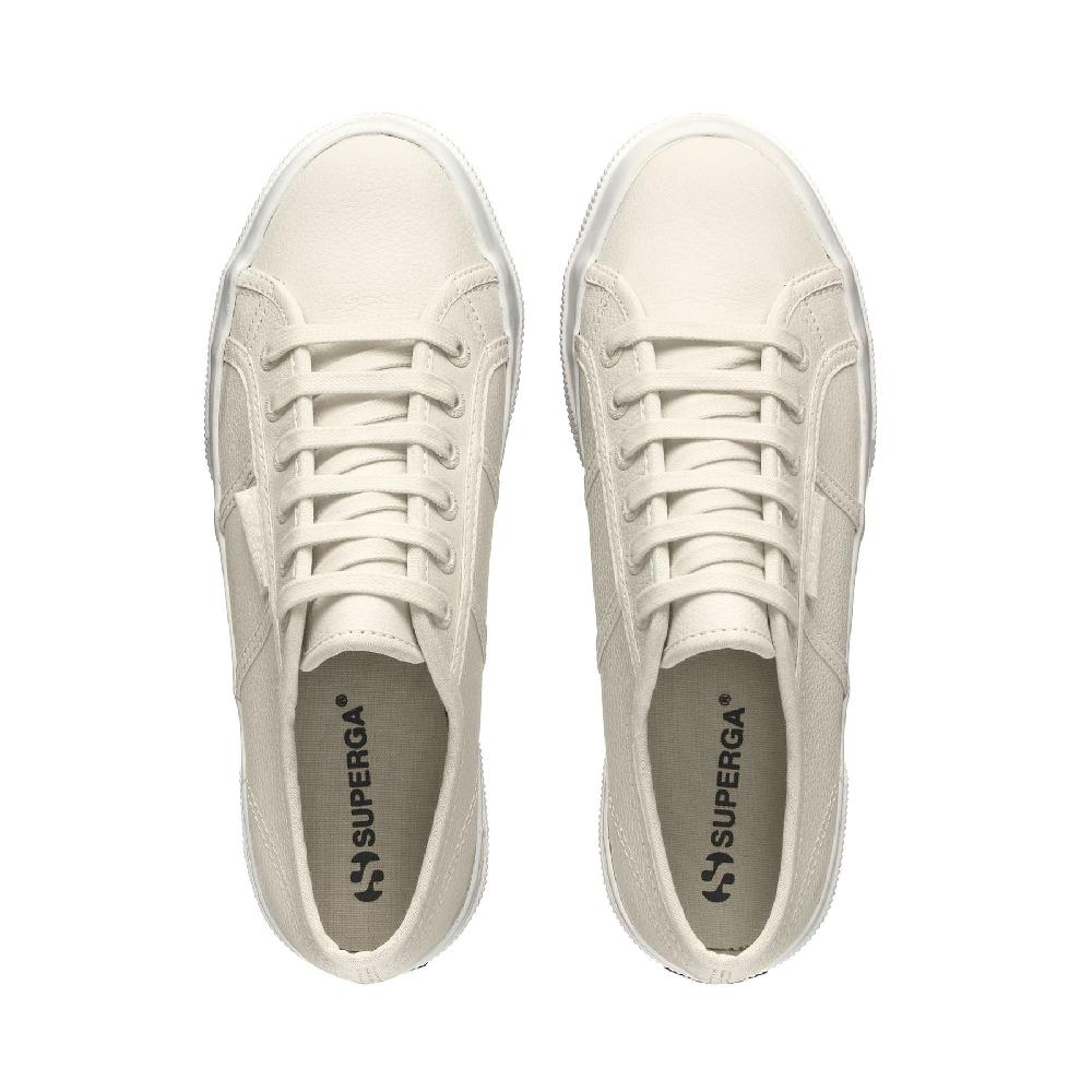 Superga 2740 PLATFORM TUMBLED LEATHERBEIGE NATURAL-FAVORIO Offerta speciale