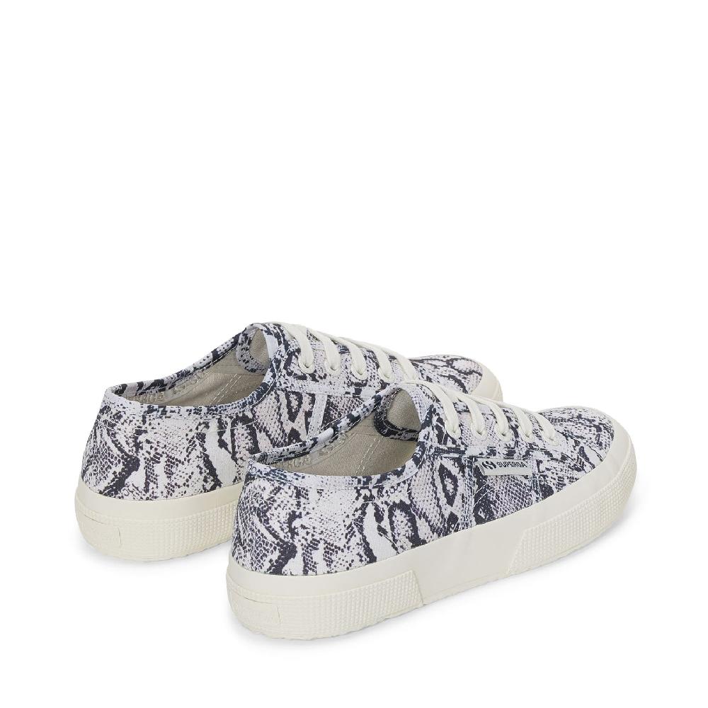 Superga 2750 PRINTWHITE AVORIO-NAVY SNAKE Vendita calda