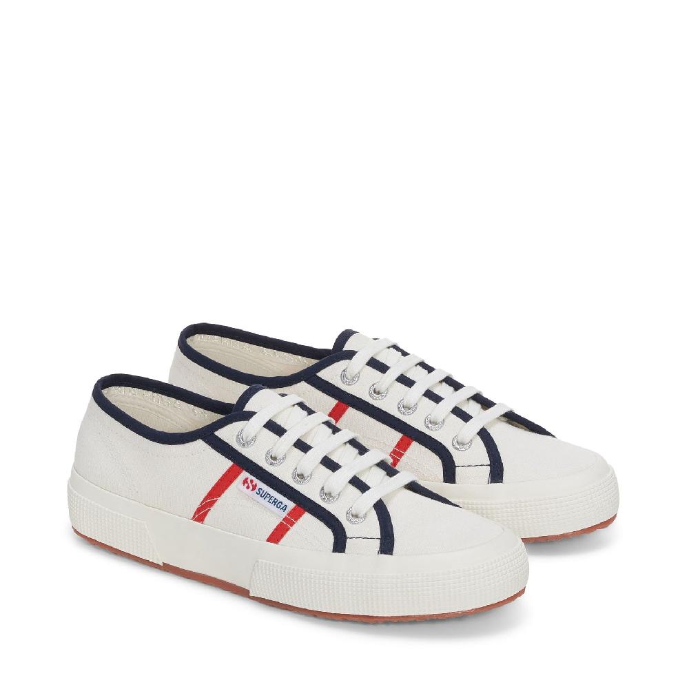 Superga 2750 COLORBLOCKINGWHITE AVORIO-BLUE NAVY-RED Offerta migliore
