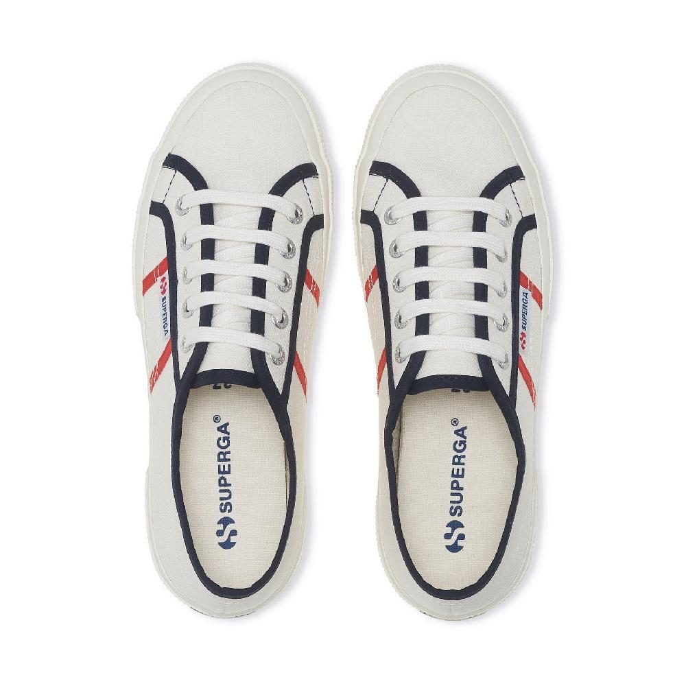 Superga 2750 COLORBLOCKINGWHITE AVORIO-BLUE NAVY-RED Offerta migliore