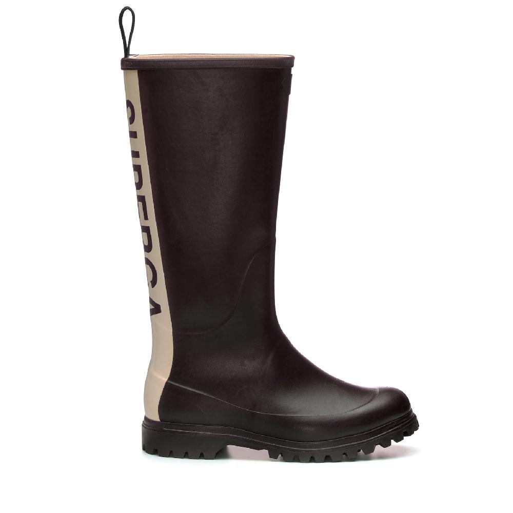 Superga 799 RUBBER BOOTS LETTERINGBLACK BRISTOL-OFF WHITE
