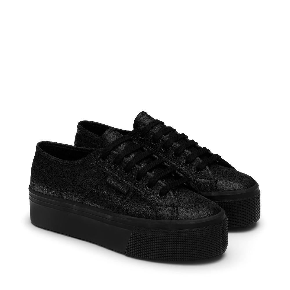 Superga 2790 PLATFORM LAMETOTAL BLACK Esporta salva