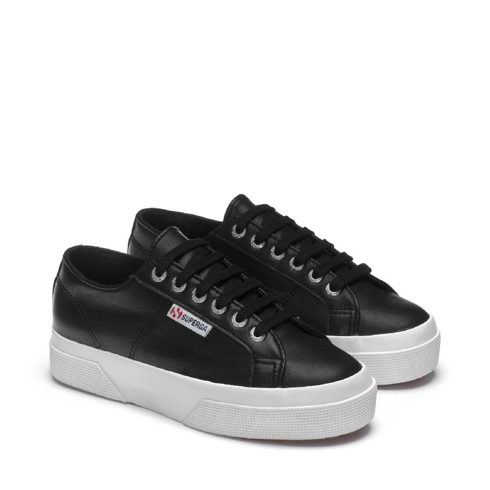 Superga 2740 PLATFORM NAPPABLACK-WHITE Fino Al -60%
