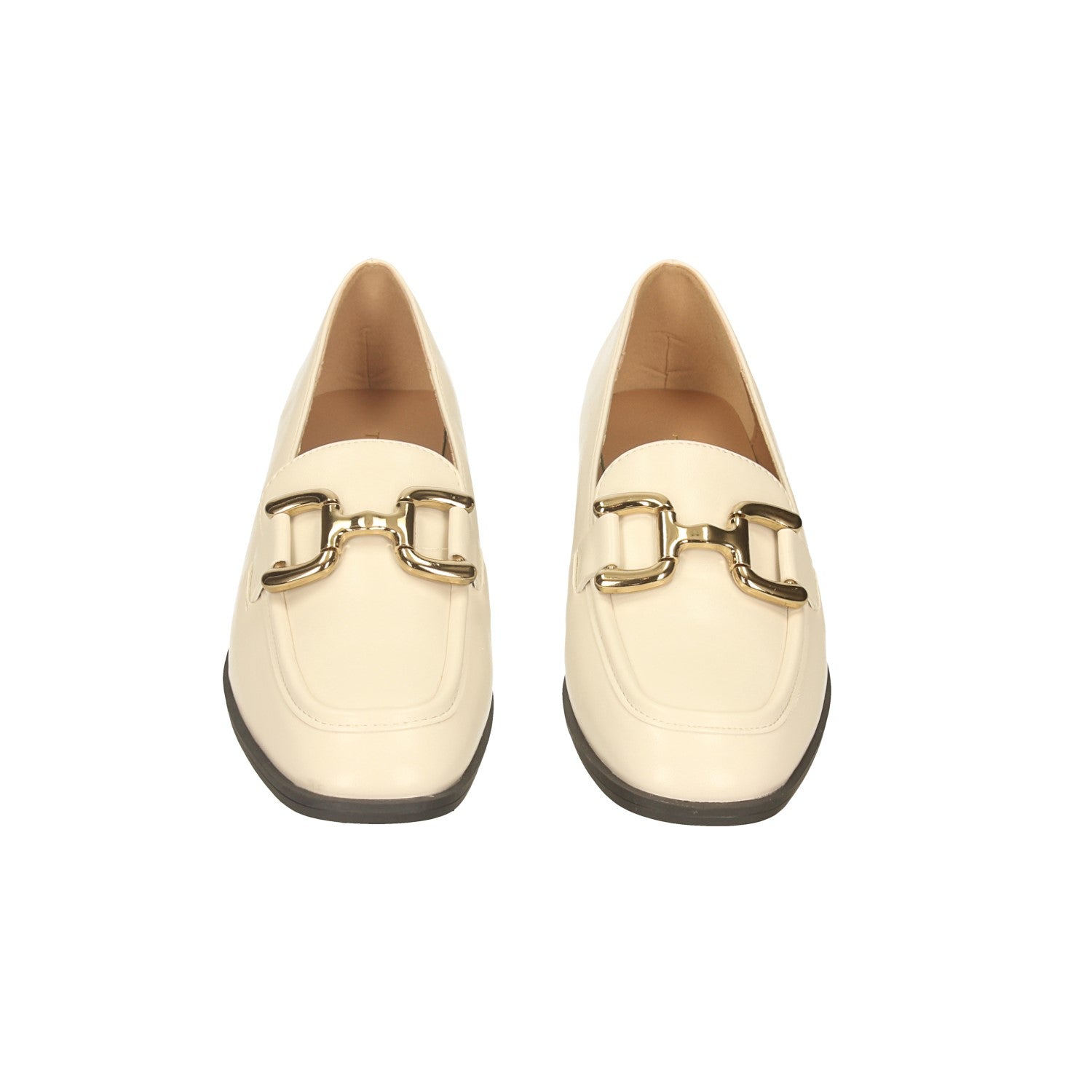 Tata Italia Mocassini neri con fibbia dorata. Tacco alto 3cm Moda