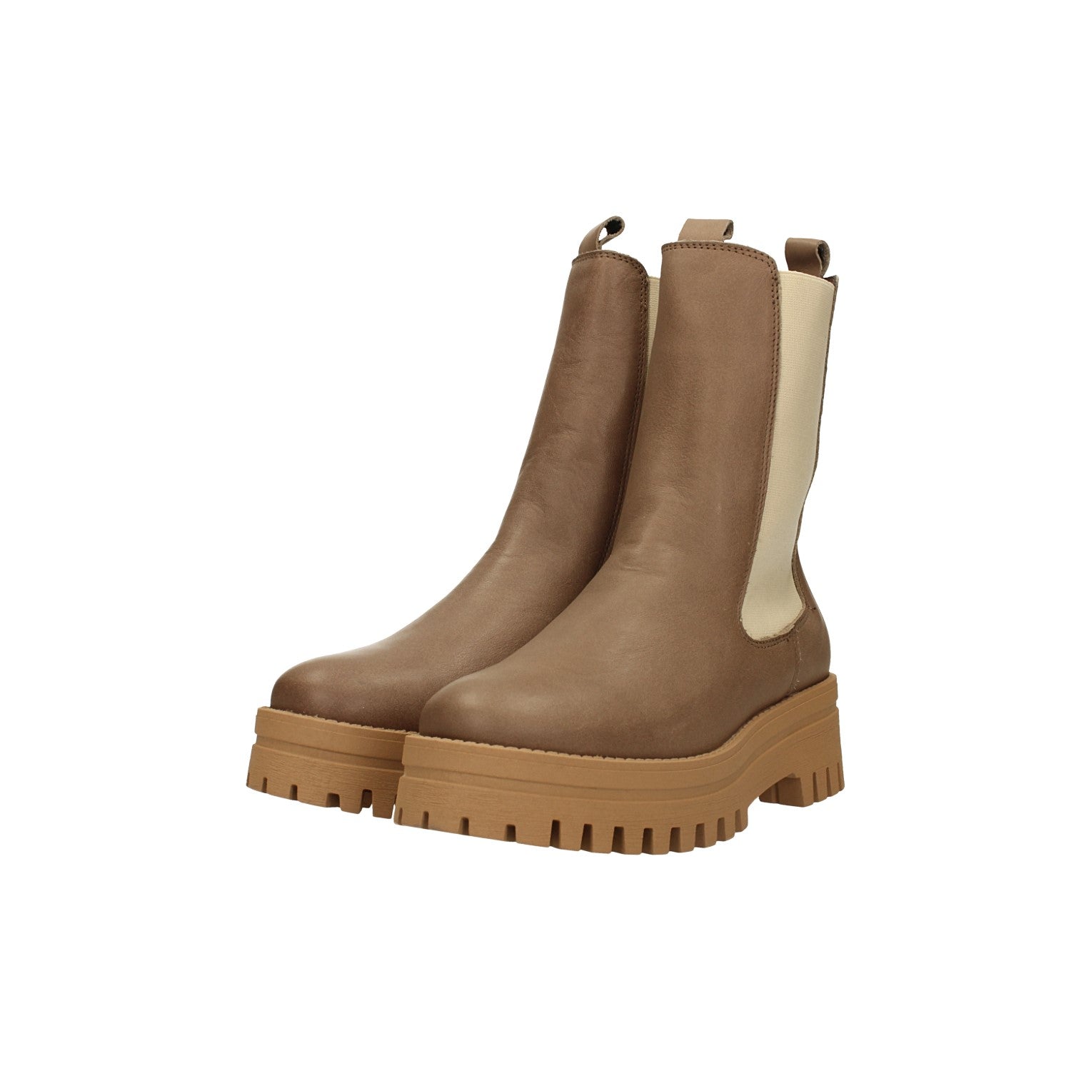 Tata Italia Stivaletti in vera pelle con dettagli chiari a contrasto. Tacco alto 4.5cm Fino Al -60%