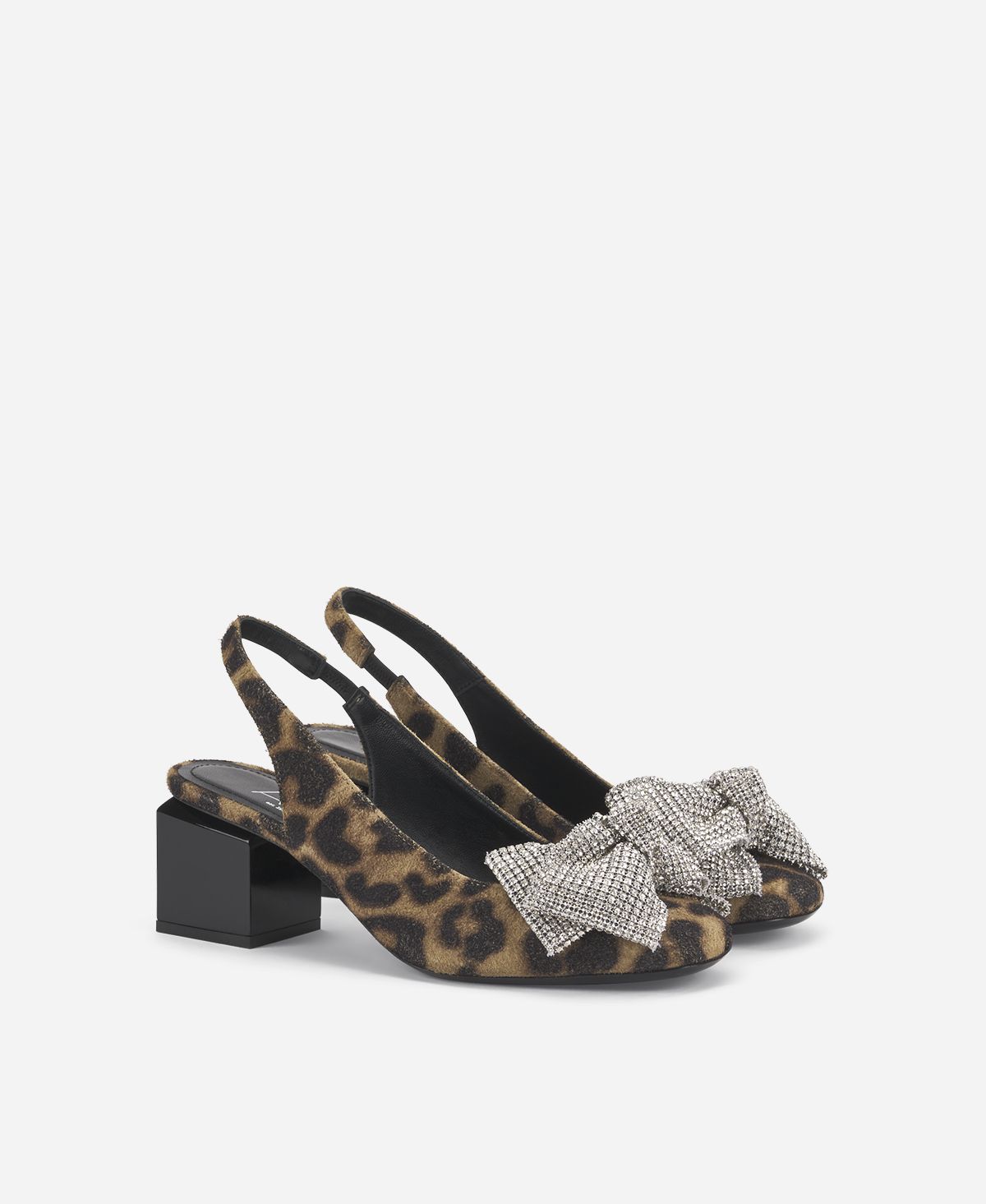 ﻿Agl Sling-back con fiocco Stampa leopard Angie Ribbon Moda