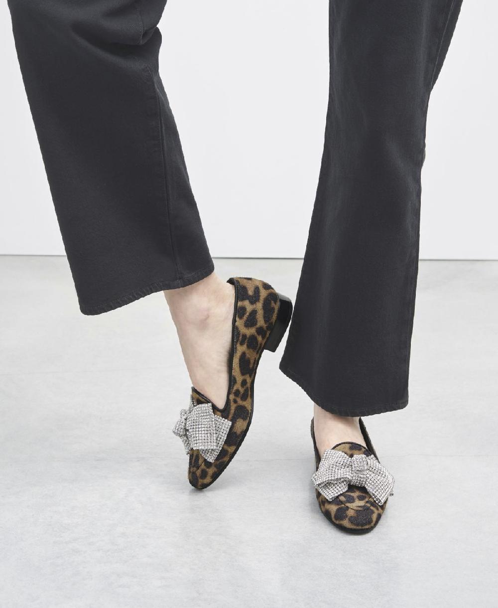Agl Loafer con fiocco Stampa leopard Costanza Ribbon Qualità