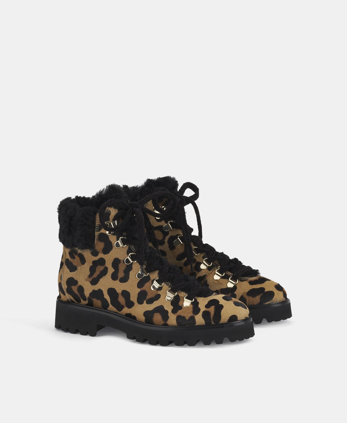 Agl Stivaletto con pelliccia Stampa leopard Goldie Mountain Vendita Calda