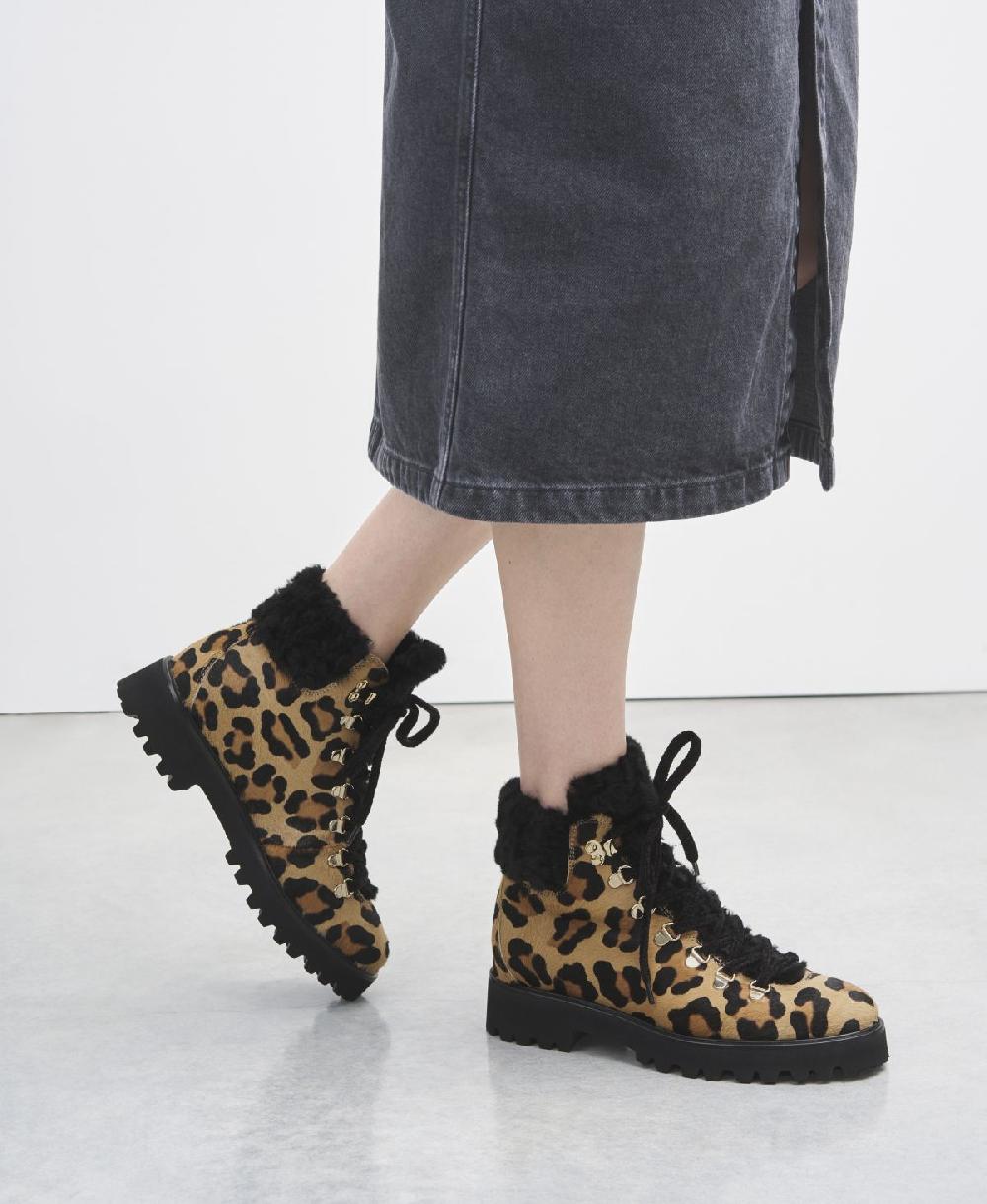 Agl Stivaletto con pelliccia Stampa leopard Goldie Mountain Vendita Calda
