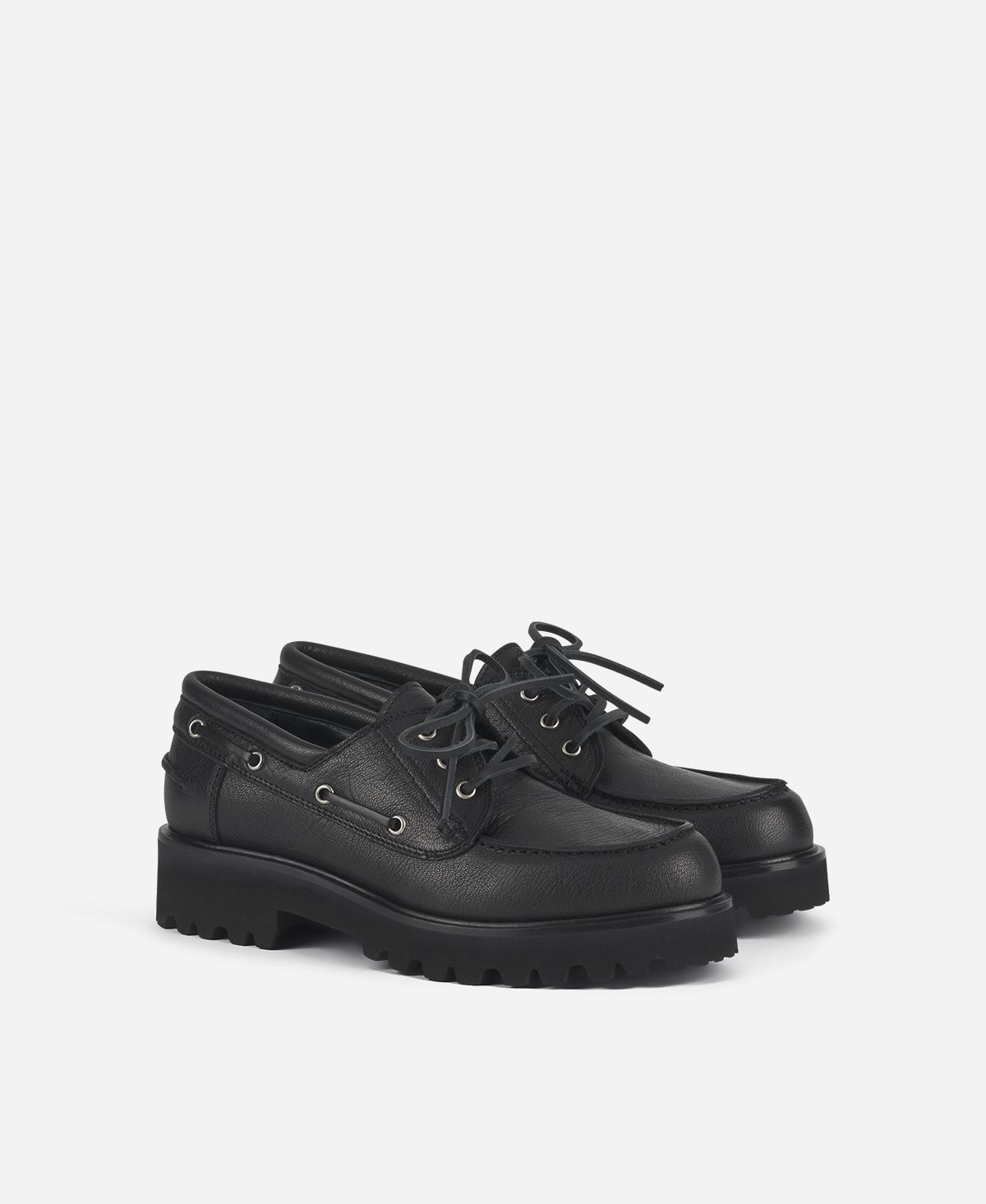 Agl Stringata in pelle Nero Goldie Barca Negozio