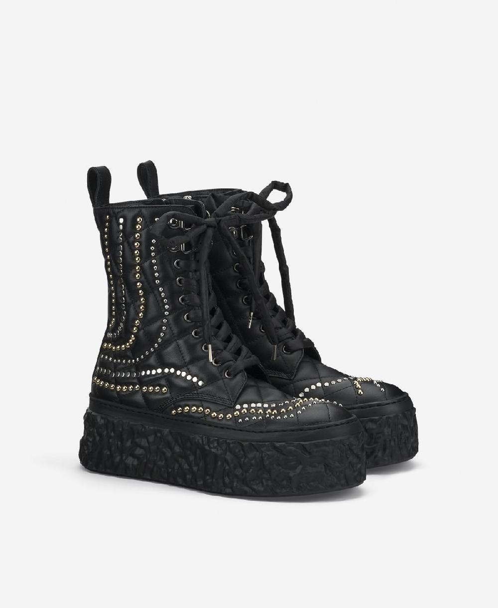 Agl Stivaletto con borchie Nero Magma High Flawed Italia