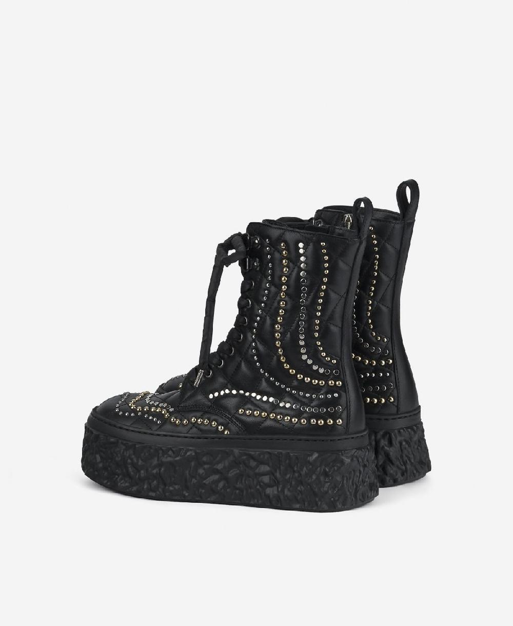 Agl Stivaletto con borchie Nero Magma High Flawed Italia