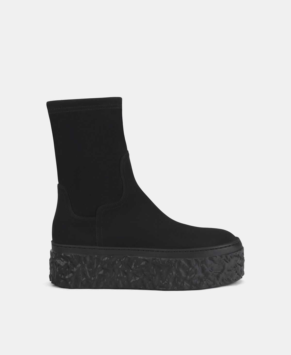 Agl Stivaletto in velour con platform Nero Magma Stretch