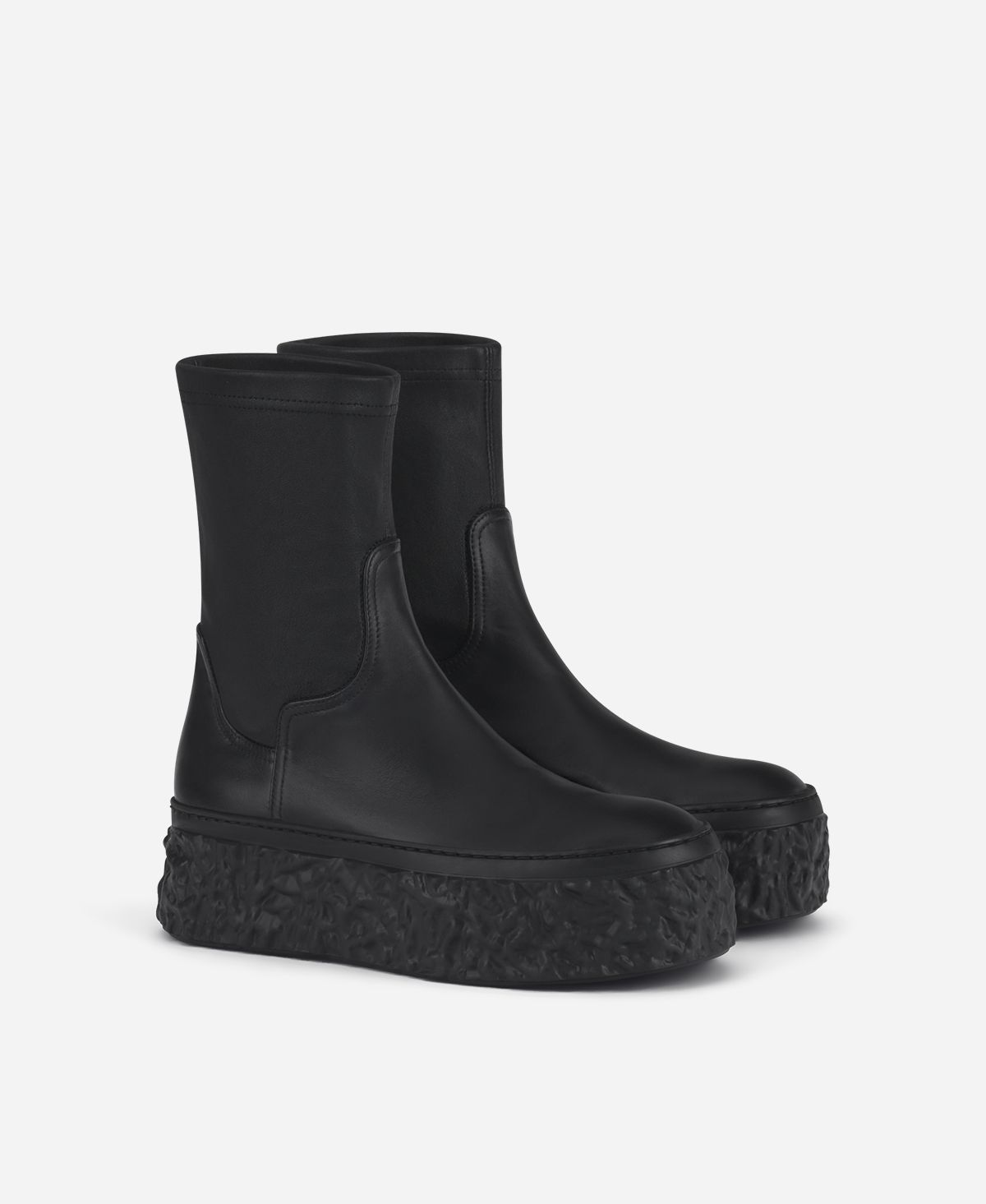 Agl Stivaletto stretch con platform Nero Magma Stretch Qualità