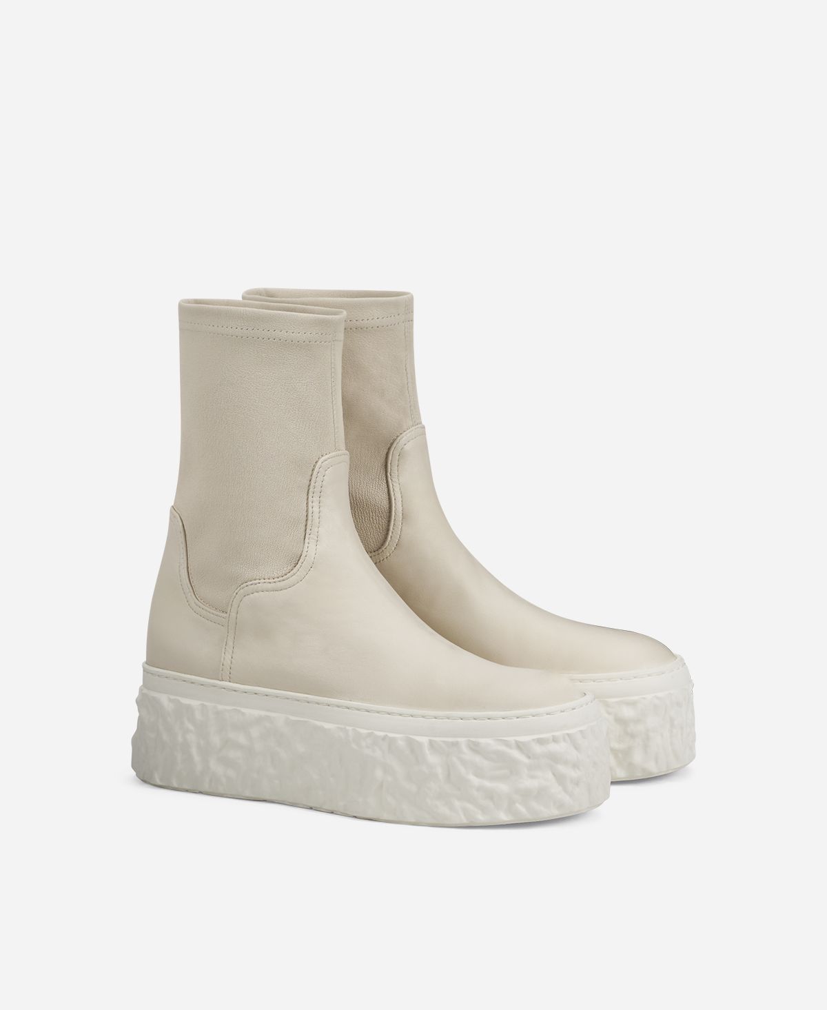 Agl Stivaletto stretch con platform Avorio Magma Stretch Vendita