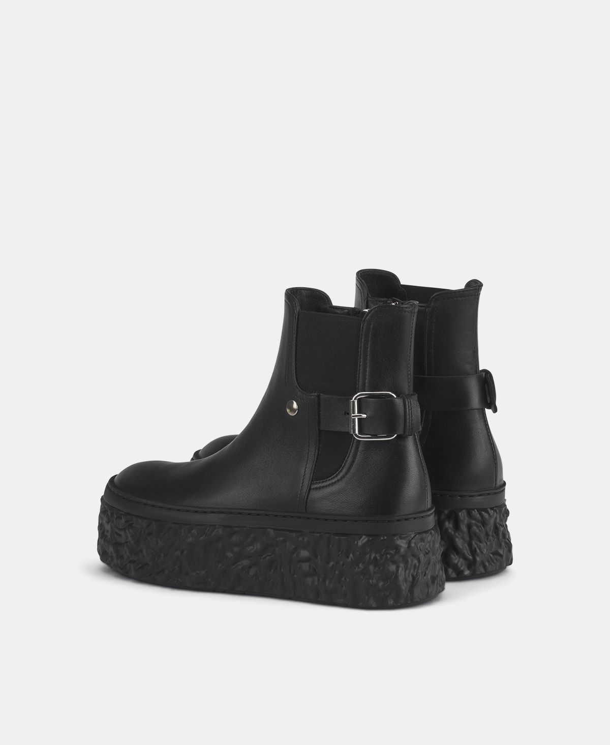 Agl Stivaletto in pelle con platform Nero Magma Biker Spedizione Gratuita
